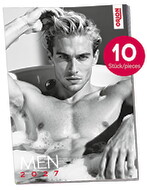 Pin-up kalender "Mænd 2027" i en pakke med 10 stk.