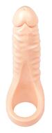 Penis-testikelring Double Fucker med fleksibel naturdildo