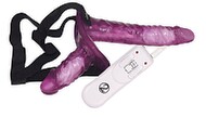 Vibrating strap-on duo