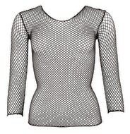 Shirt ud af Netsstof, elastisk, med 3/4-arm