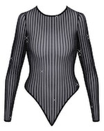 Body i et blændende sølvfarvet lurex-stribe-look