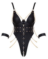 Bondage-body inklusive bløde armmanchetter