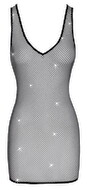 Net-minikjole med rhinestone-besætning over det hele