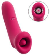 Lay-on Vibrator "Oral Fun" med sugemund & vibrerende tunge