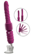 Stødevibrator "Thrusting & Rotating Fucking Machine" med aftagelig sugekop