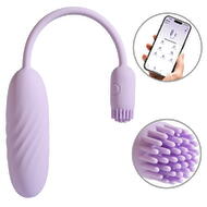 Vibrator-æg "Plume“ med fleksibel vibro-børste