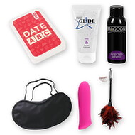 6 frække låger – DIY-julekalendersæt med minivibrator, legetøj, fjer, kortspil, kærlighedsolie og øjenmaske