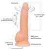 8" Roterende og vibrerende naturdildo