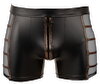 Pants i wetlook med mesh-indsatser