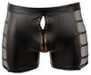 Pants i wetlook med mesh-indsatser