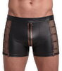 Pants i wetlook med mesh-indsatser