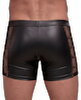 Pants i wetlook med mesh-indsatser