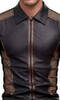 Shirt i wetlook med mesh-indsatser