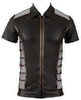 Shirt i wetlook med mesh-indsatser