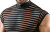 i et transparent stribet look