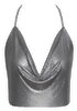 Metallic top med vandfaldsudskæring