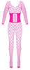Åben catsuit fremstillet af pinkfarvet mesh