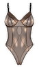 Skridtløs body "Soranna" i bronzefarvet semi-transparens