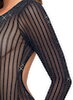 Body i et blændende sølvfarvet lurex-stribe-look