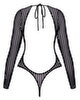Body i et blændende sølvfarvet lurex-stribe-look