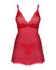 Babydoll & g-streng "Chilisa" med bløde blonder