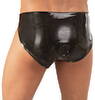 Slip ud af latex med analdildo