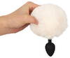 Analplug "fluffy tail size S" med kunstig pels-pompon