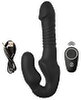 Strapless Strap-on "Thrusting Double Teaser RC" med stødfunktion
