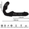 Strapless Strap-on "Thrusting Double Teaser RC" med stødfunktion