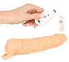 Vibrerende penishylster "2in1 Extension & Masturbator RC“ med testikelring