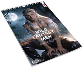 Hovedbillede af Pin-up-kalender "Wild Fantasy Men 2027" i farver og i stort format