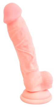 Naturdildo Medical Silicone Dildo, 18 cm, med sugekop