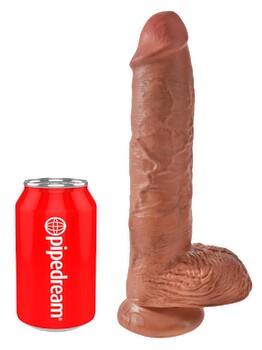 Dildo ”King Cock 10 Zoll Balls”, 27 cm, med testikel