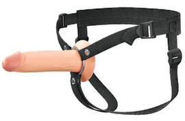 Hovedbillede af Penishylster "Hollow Silicone Strap-on” med harness