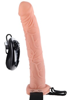 11 tommer Vibrating Hollow Strap-On