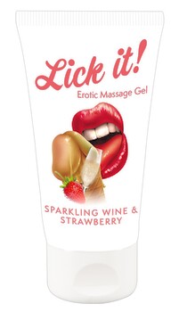 Hovedbillede af Gel Erotic Massage Gel Sparkling Wine and Strawberry med jordbær og champagne aroma