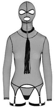 Hovedbillede af Netskjorte med strømpeholdere og hovedmaske