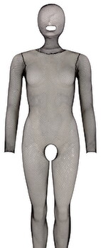 Hovedbillede af Bundløs catsuit med påsyet hovedmaske