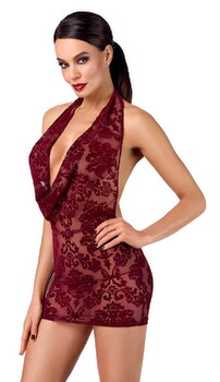 Hovedbillede af Minikjole "Kink Royal" med fløjlsflockprint-ornamenter