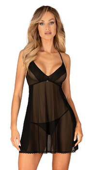 Babydoll plus string "Latinesa" i delikat gennemsigtighed