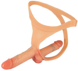 Hovedbillede af Strap-on-string med udvendig og indvendig dildo