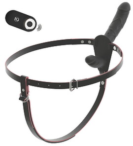 Hovedbillede af Strap-on "RC Vibrating Double" med udvendig og indvendig vibrator
