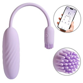 Hovedbillede af Vibrator-æg "Plume“ med fleksibel vibro-børste