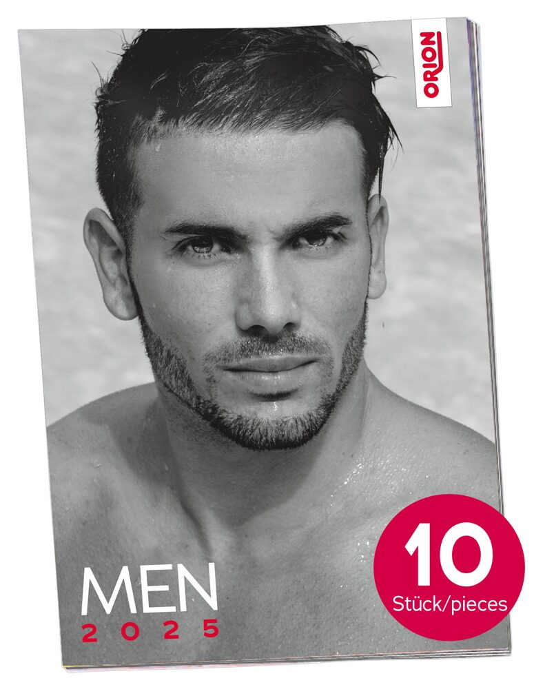 Pin-up kalender "Mænd 2026" i en pakke med 10 stk.