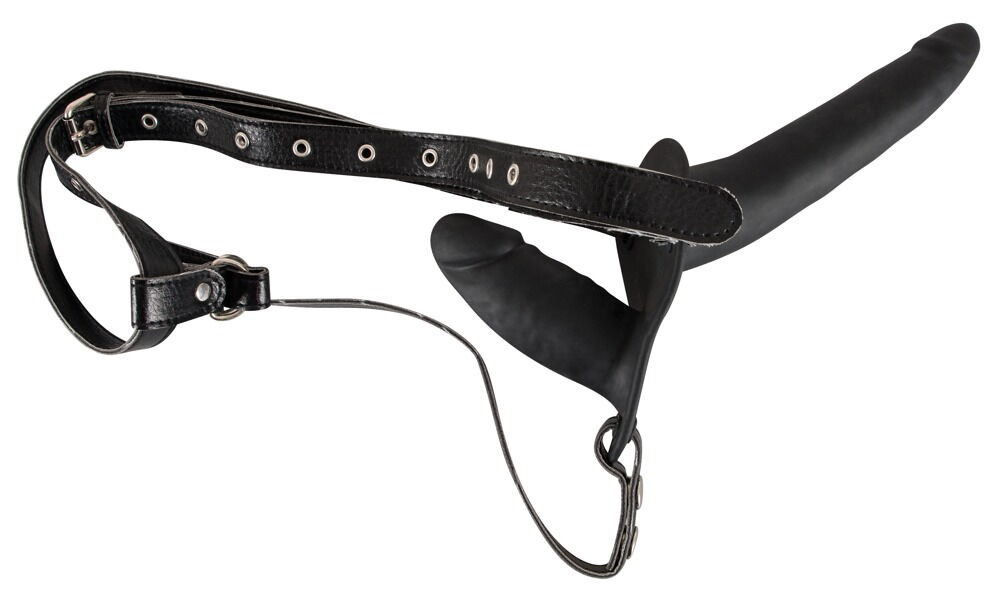 Strap-On „Double Black Silicone“ med dobbeltdildo