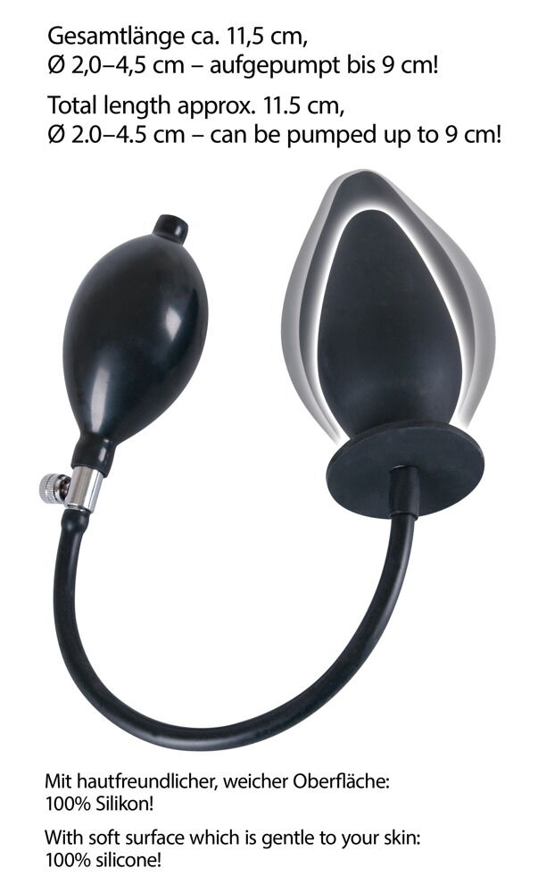 Analplug "trueBlack" til at pumpe op