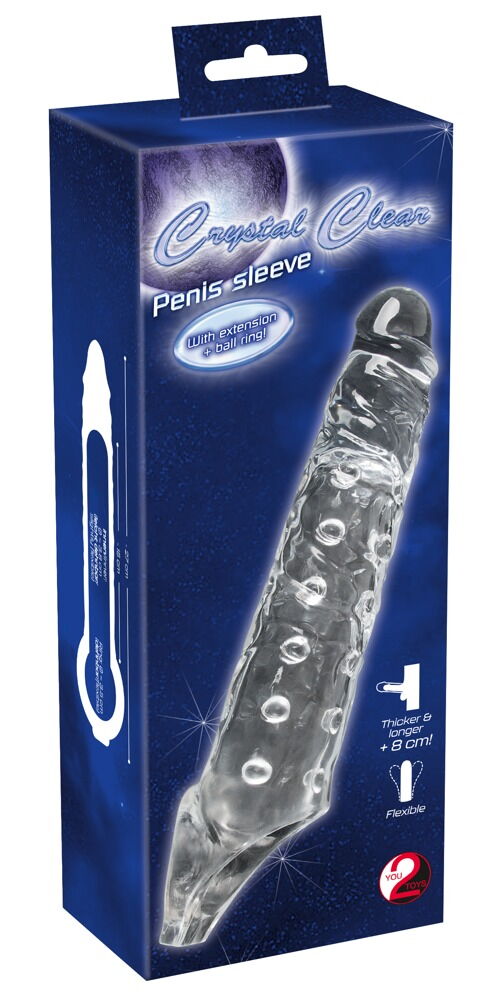 Penishylster Penis sleeve med testikelring, nopper