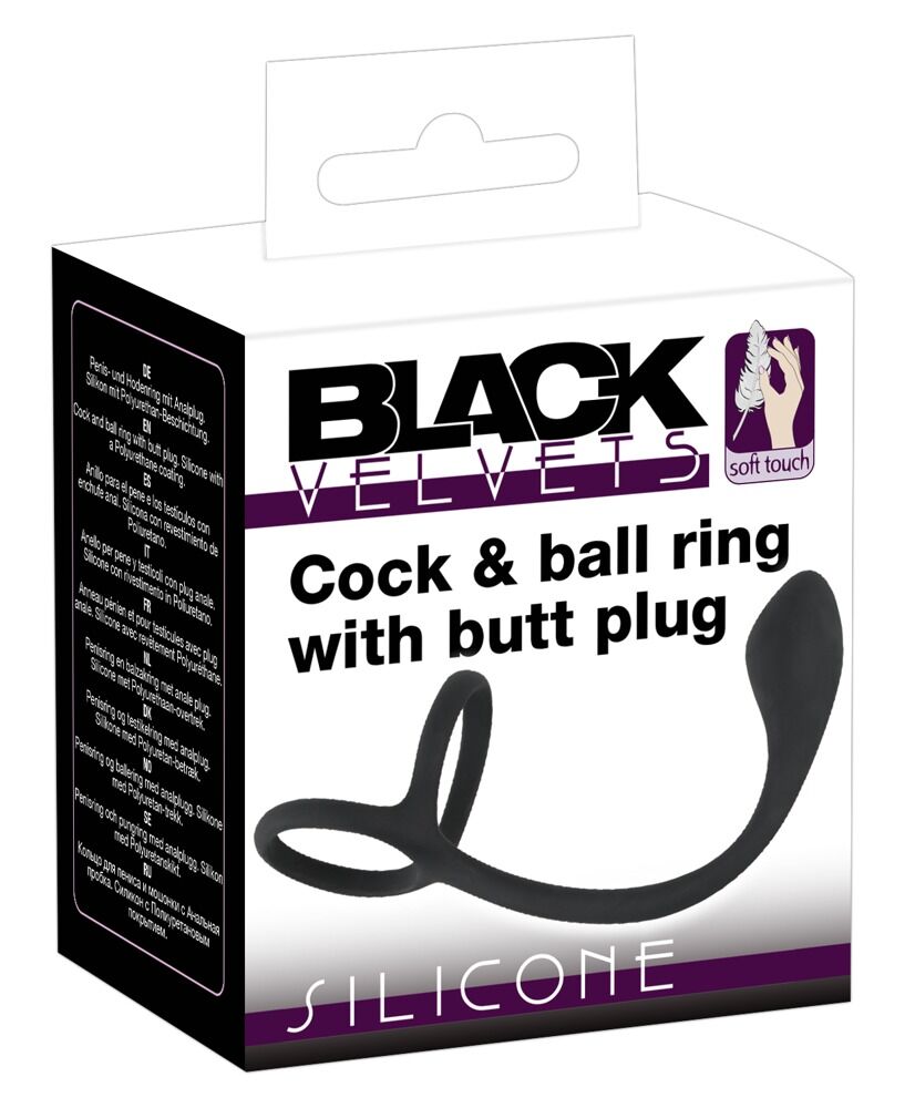 Analplug med penis-/testikelring