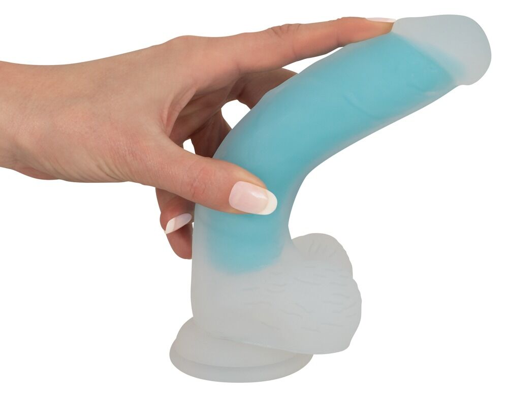 Naturdildo Glow in the Dark med sugekop