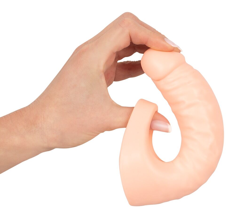 Penis-testikelring Double Fucker med fleksibel naturdildo